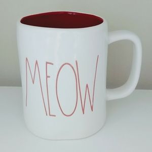 Rae Dunn Meow Mug - cat theme red interior